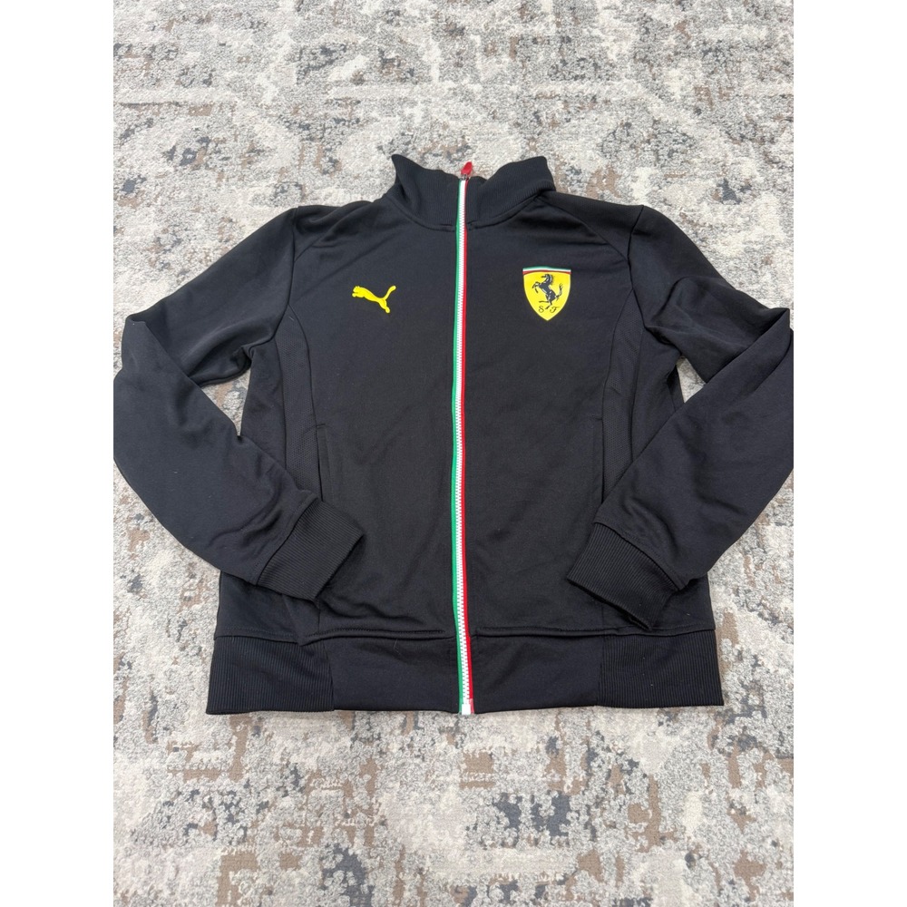 Puma Scuderia Ferrari Track Jacket Mens Small Black Italian Flag Zip F1 Racing